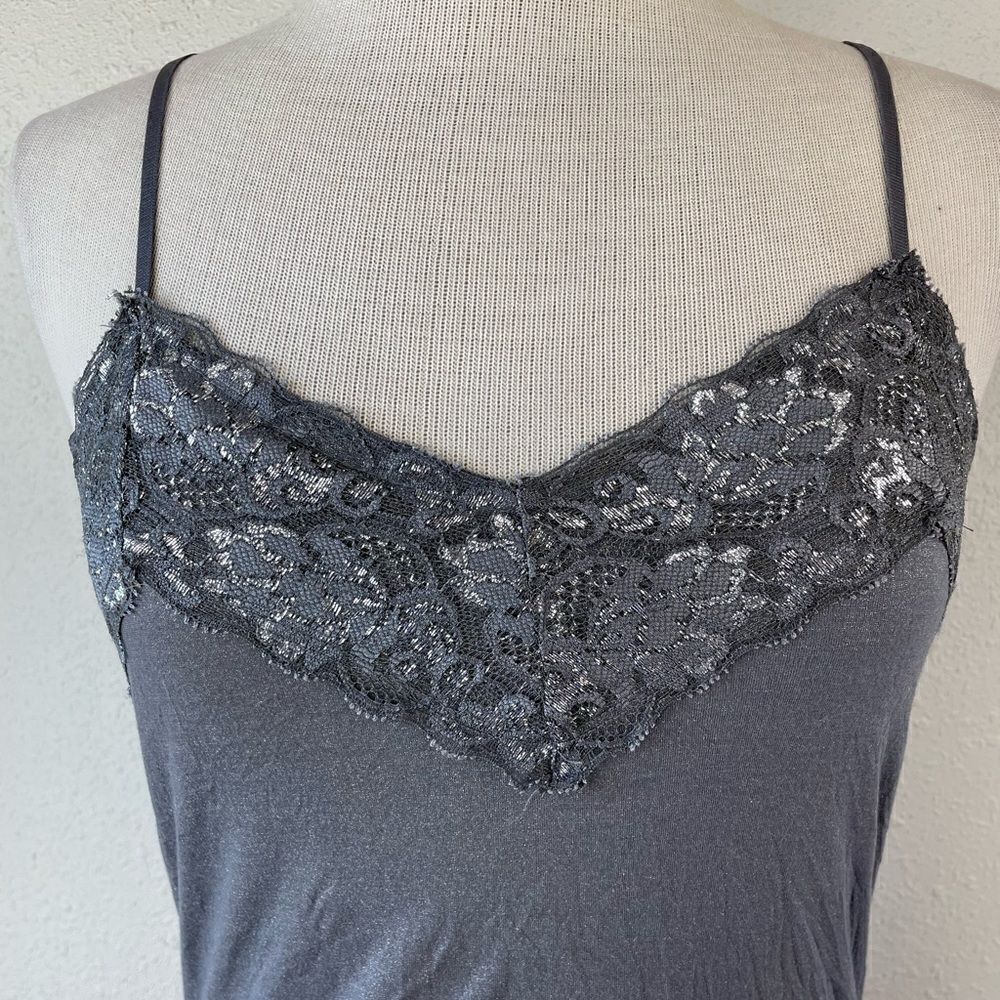 Vanity Gray Lace Trim Camisole - Picture 2 of 7